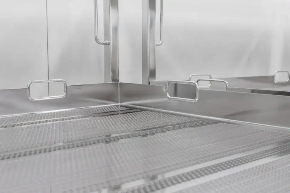 RVS autoclaaf beladingswagen bovenplateau detail
